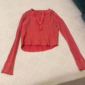 Free people pink thermal top!